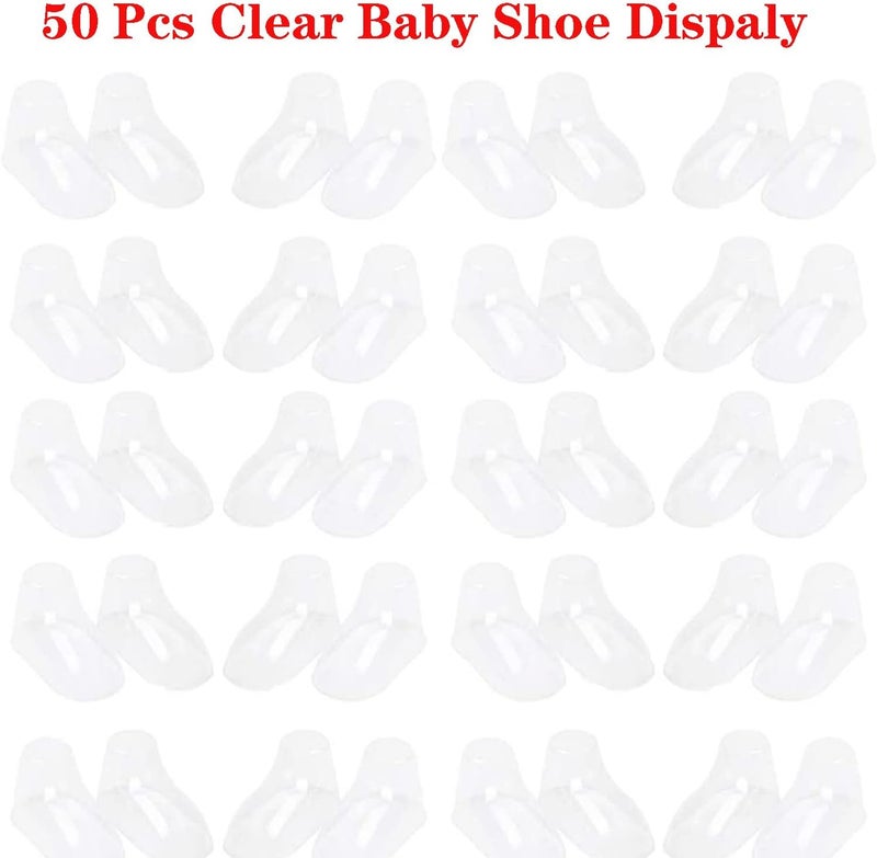 Ostlttyn Baby Booties & Socks Display - 50pcs Clear Plastic Feet Holder, Toddler Crochet Shoes Rack, Blue - Image 2